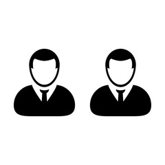 People icon vector male group of persons symbol avatar for business team management in flat color glyph pictogram illustration