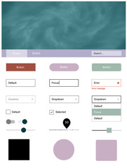 Light Multicolor vector design ui kit with universe stars.
