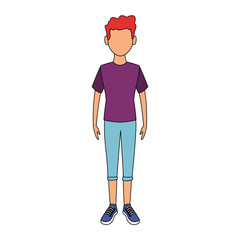 Young man cartoon vector illustration graphic design