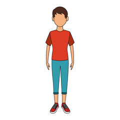 Young man cartoon vector illustration graphic design