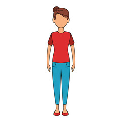 Young woman cartoon vector illustration graphic design