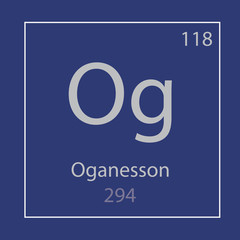 Fototapeta premium Oganesson Og chemical element icon- vector illustration