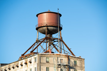 Water tank on top of old building