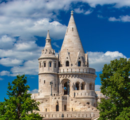 View of the fisherman's bastion in summer time