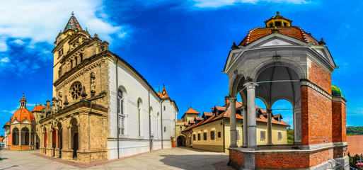 Marija Bistrica panorama architecture. / Panorama of marble architecture in Marija Bistrica, famous...