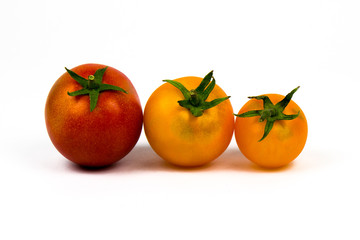 3 Tomaten auf Weiß