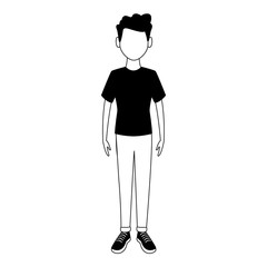 Young man cartoon vector illustration graphic design