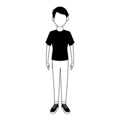 Young man cartoon vector illustration graphic design