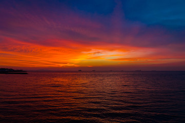 周防灘の朝焼け