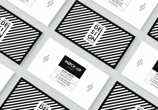 Business Cards on Solid Background Mockup