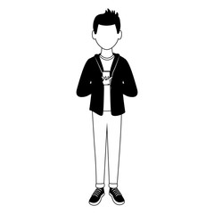 Young man with smartphone vector illustration graphic design