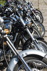 Fototapeta premium TOLYATTI, RUSSIA, JUNE 25, 2005: motorcycle show of bikers.