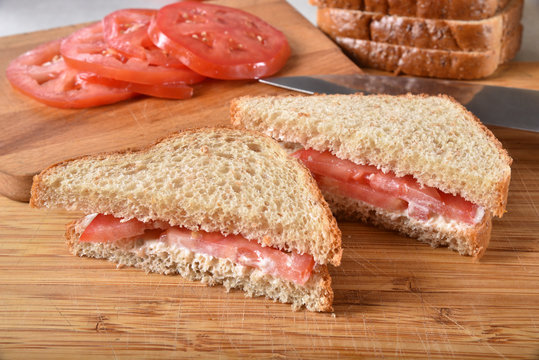 Homemade tomato sandwich