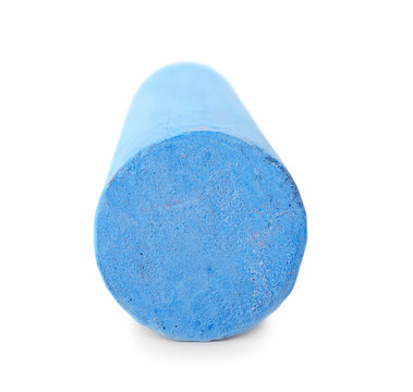 Piece Of Blue Chalk On White Background