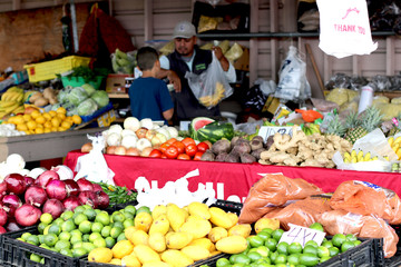 Farmer Market selling fruit and vegetable may fresh stuff 