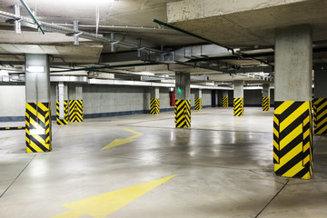 Underground car parking at modern house