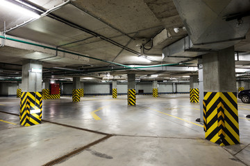 Underground car parking at modern house