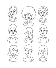 Obraz na płótnie Canvas group of people retro styles characters vector illustration design