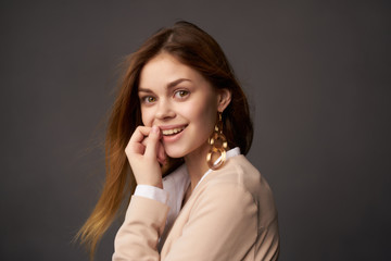 Fototapeta premium woman in shirt smiling