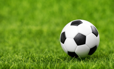 Soccer ball on green grass