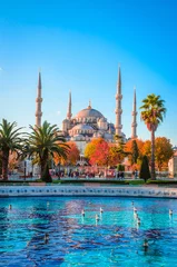 Papier Peint photo la Turquie La Mosquée Bleue, (Mosquée Sultanahmet), Istanbul, Turquie.