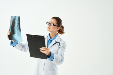 female doctor with documents