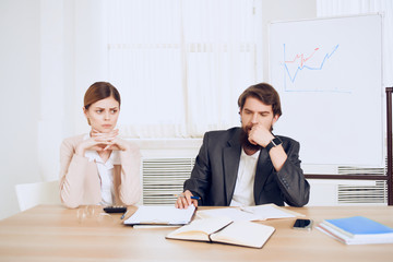 business colleagues in the economy office