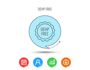 DEHP free icon. Non-toxic plastic sign.