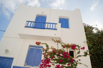 Typical Whitewashed Houses in Adamantas, Milos, Greece
