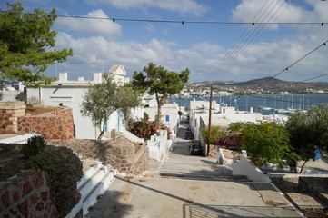 Typical Whitewashed Houses in Adamantas, Milos, Greece