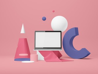 Device screen Mockup. 3d illustration