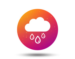 Cloud with rain drops icon. Rainy day sign.
