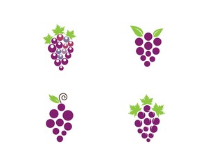 Grape with leaf icon vector