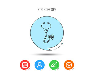 Stethoscope icon. Medical doctor equipment.