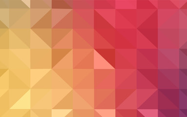 Light Red, Yellow vector polygon abstract background.