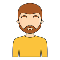 avatar man with beard over white background, vector illustration