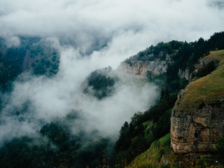 clouds over mountains