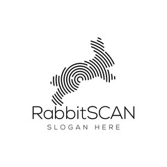 Rabbit Scan Technology Logo vector Element. Animal Technology Logo Template