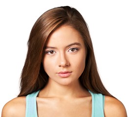 Fototapeta premium Portrait of a Serious Young Woman