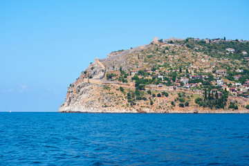 Fototapeta na wymiar Rocky coast of Alanya, Turkey. 