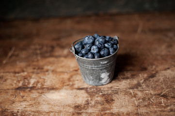 Tiny Bucket of Blueberries