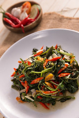 Stir fried water spinach or cah kangkung