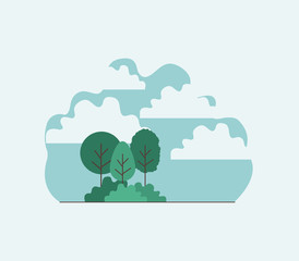 field camp scene landscape vector illustration design