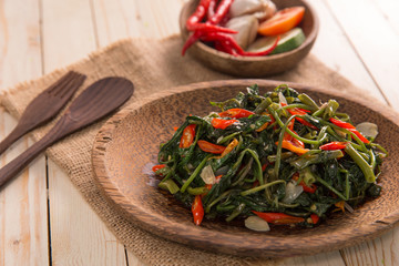 Stir fried water spinach or cah kangkung