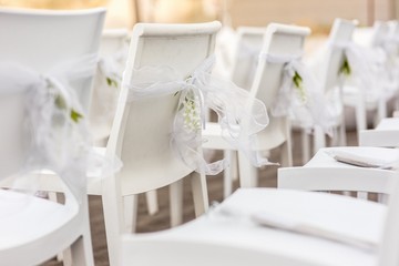 Moderm empty style wooden chairs for events and weddings