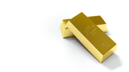 Gold Bar on the white background