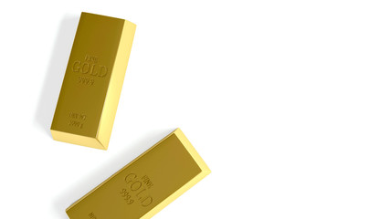 Gold Bar on the white background