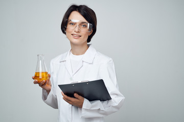 scientist holding a flask