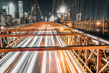 Fototapeta na wymiar Brooklyn bridge night exposure