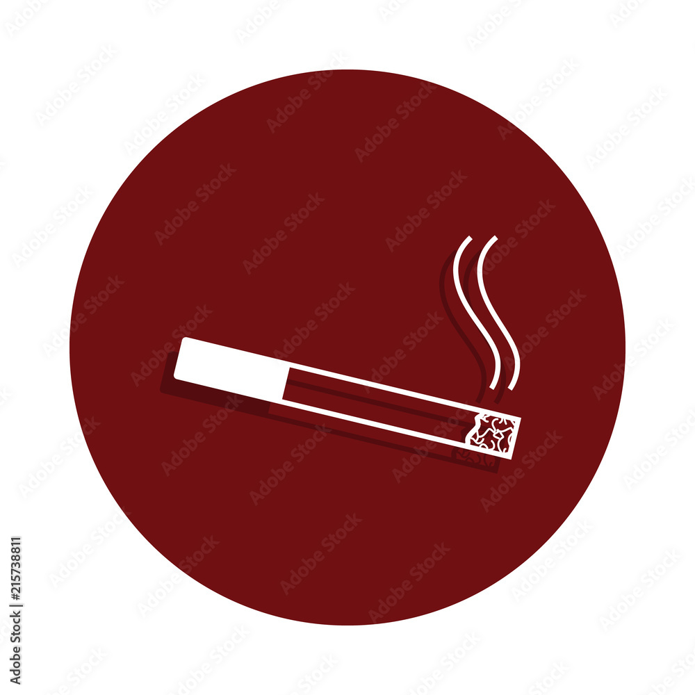 Aufkleber smoking cigarettes icon in glyph badge style. one of bad habbits collection icon can be used for ui/